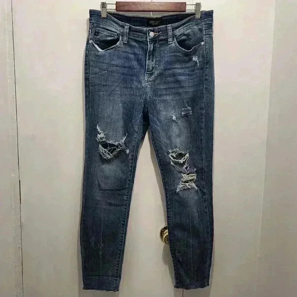 Judy Blue Denim - Judy Blue Distressed Skinny Fit Jeans Womens Size‎ 13/31